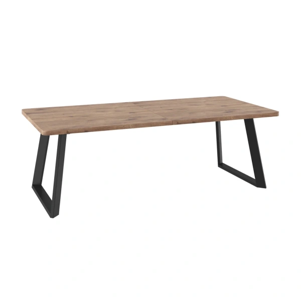 Стол LOFT LUX RADIAL-230, раздвижной 230(330)х110, ДУБ ВЕЛЛИНГТОН/ЧЕРНЫЙ